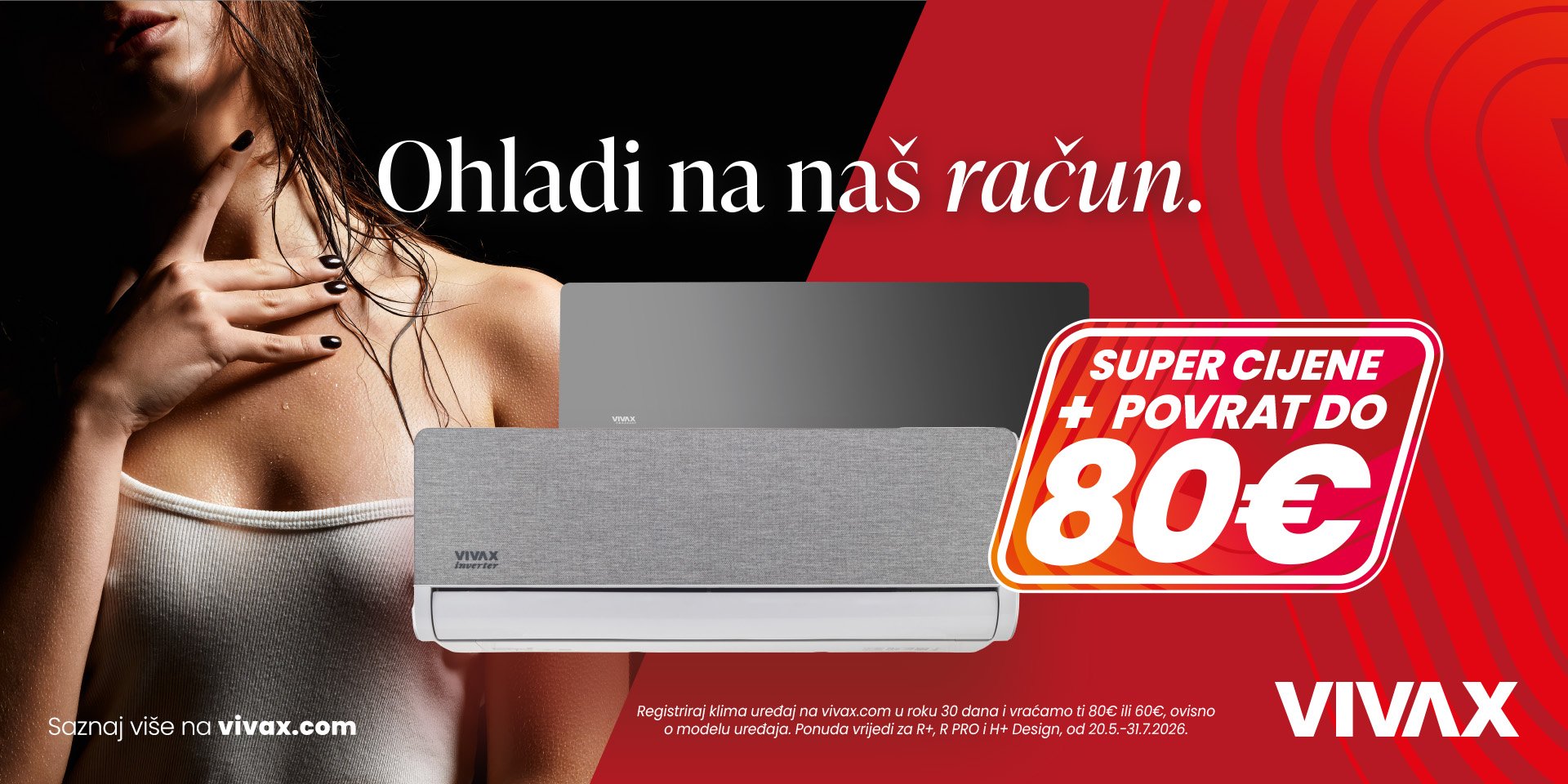 Vivax klime nude povrat novca do 80€